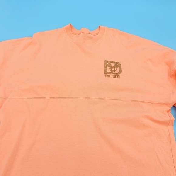 Walt Disney World WDW 1971 Spirit Jersey Peach Rose Gold Glitter Women’s M - Picture 5 of 8